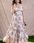 Printed Tiered Floor Length Dress