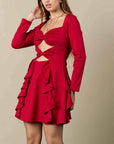 Bows 'n' Frills Flare Dress Red