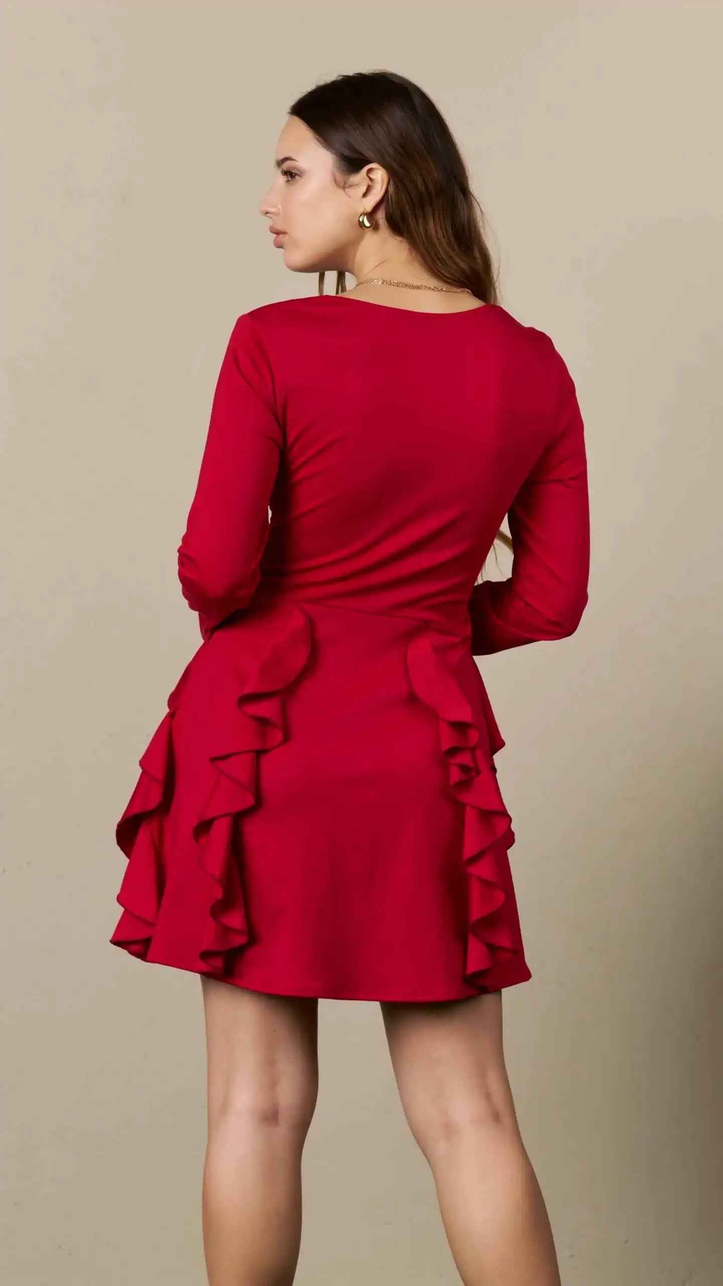 Bows 'n' Frills Flare Dress Red