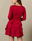 Bows 'n' Frills Flare Dress Red