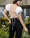 Strappy Cotton Top - White