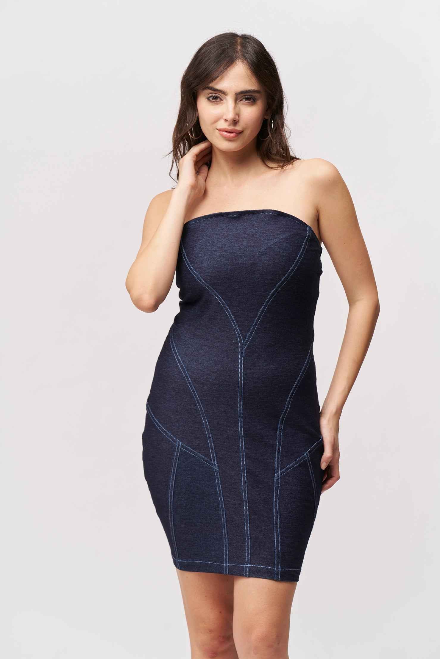 Strapless Denim Bodycon