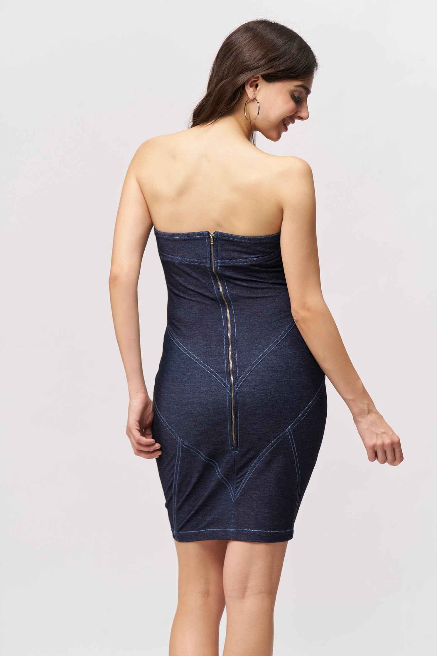 Strapless Denim Bodycon