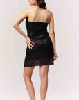 Sequin Sweetheart Mini Dress Black