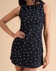 Classic Polka Dot Backless Mini Dress