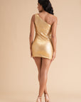 One Shoulder Sequin Bodycon Dress