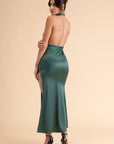 Halter Neck High Slit Gown