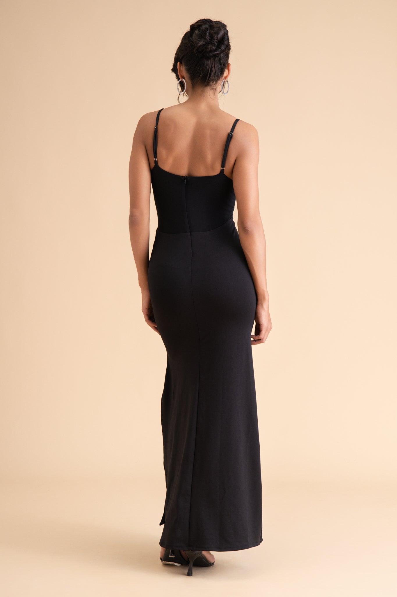Midnight Mirage Sheer Panel Gown