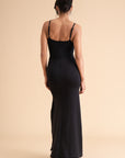 Midnight Mirage Sheer Panel Gown