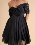 Off-Shoulder Organza Cocktail Dress