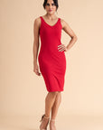 Tencel Bodycon Slip Dress In Red