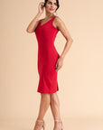 Tencel Bodycon Slip Dress In Red