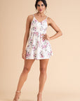 Floral Ruched Strappy Dress