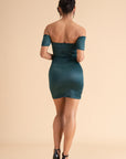 Off-Shoulder Draped Mini Dress