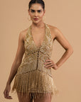 Gold Digger Fringe Dress