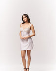 Lace Trim White Bodycon