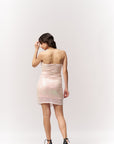 Sequin Sweetheart Mini Dress Pink White