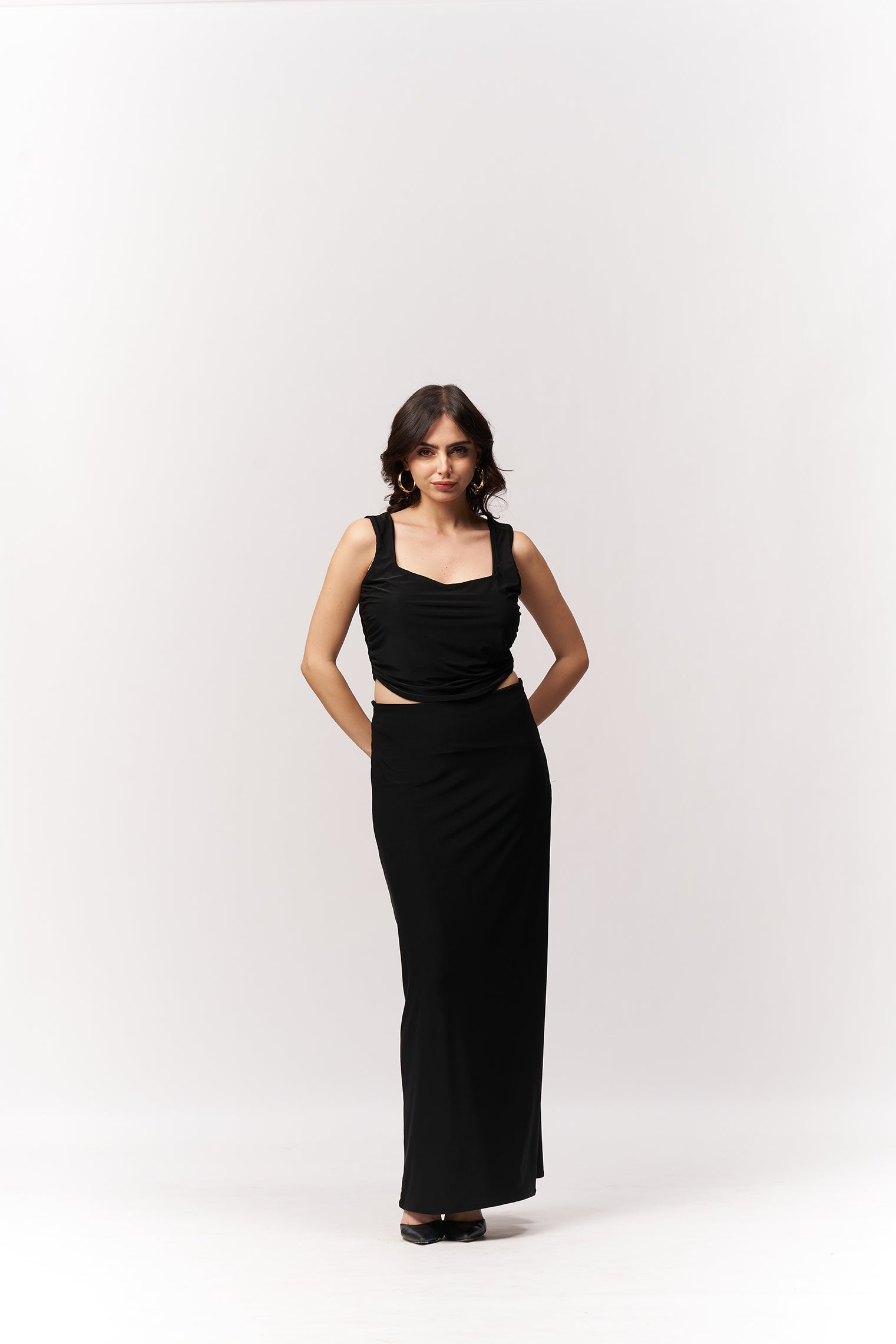 Two Piece Back Straps Maxi Dress