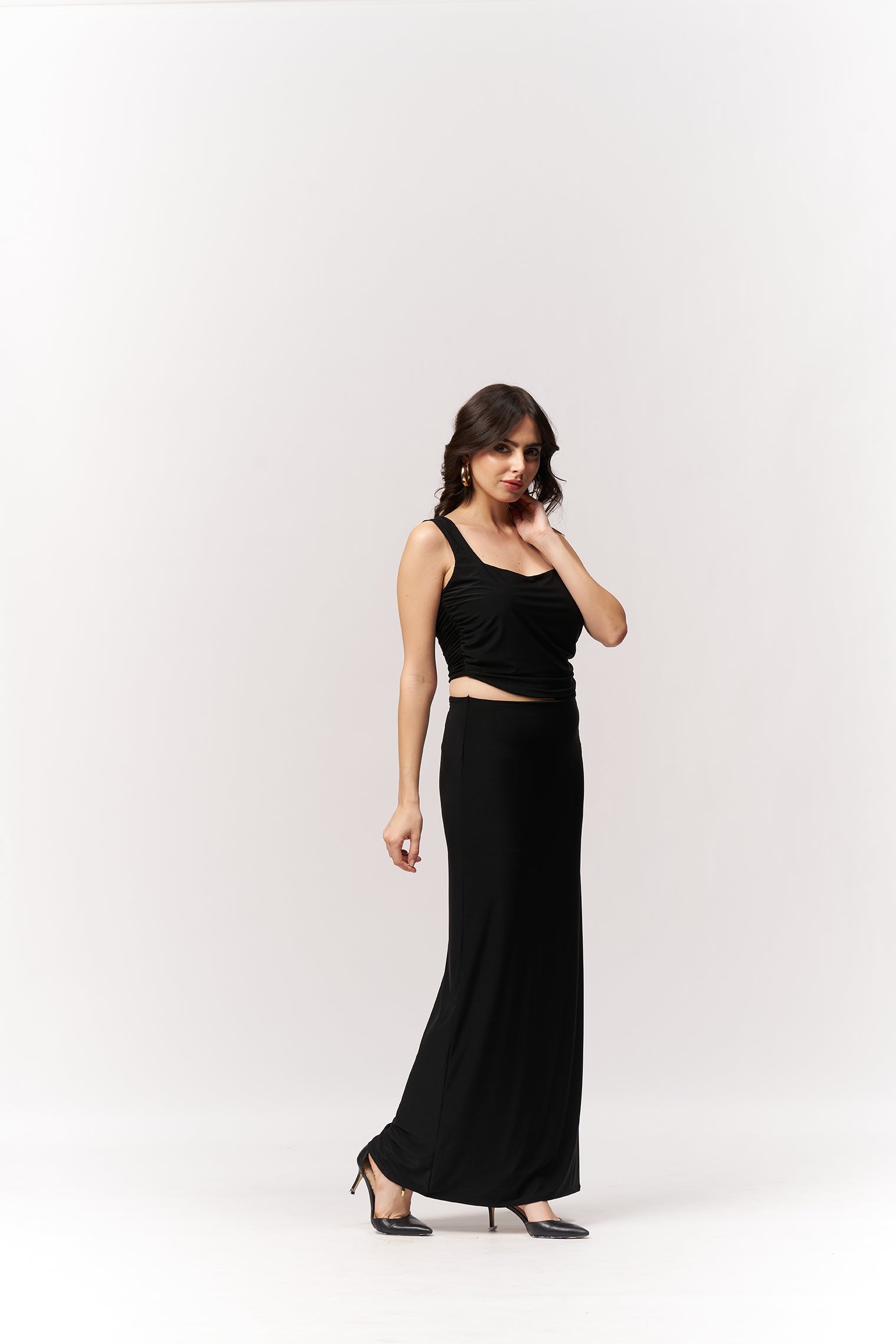 Two Piece Back Straps Maxi Dress
