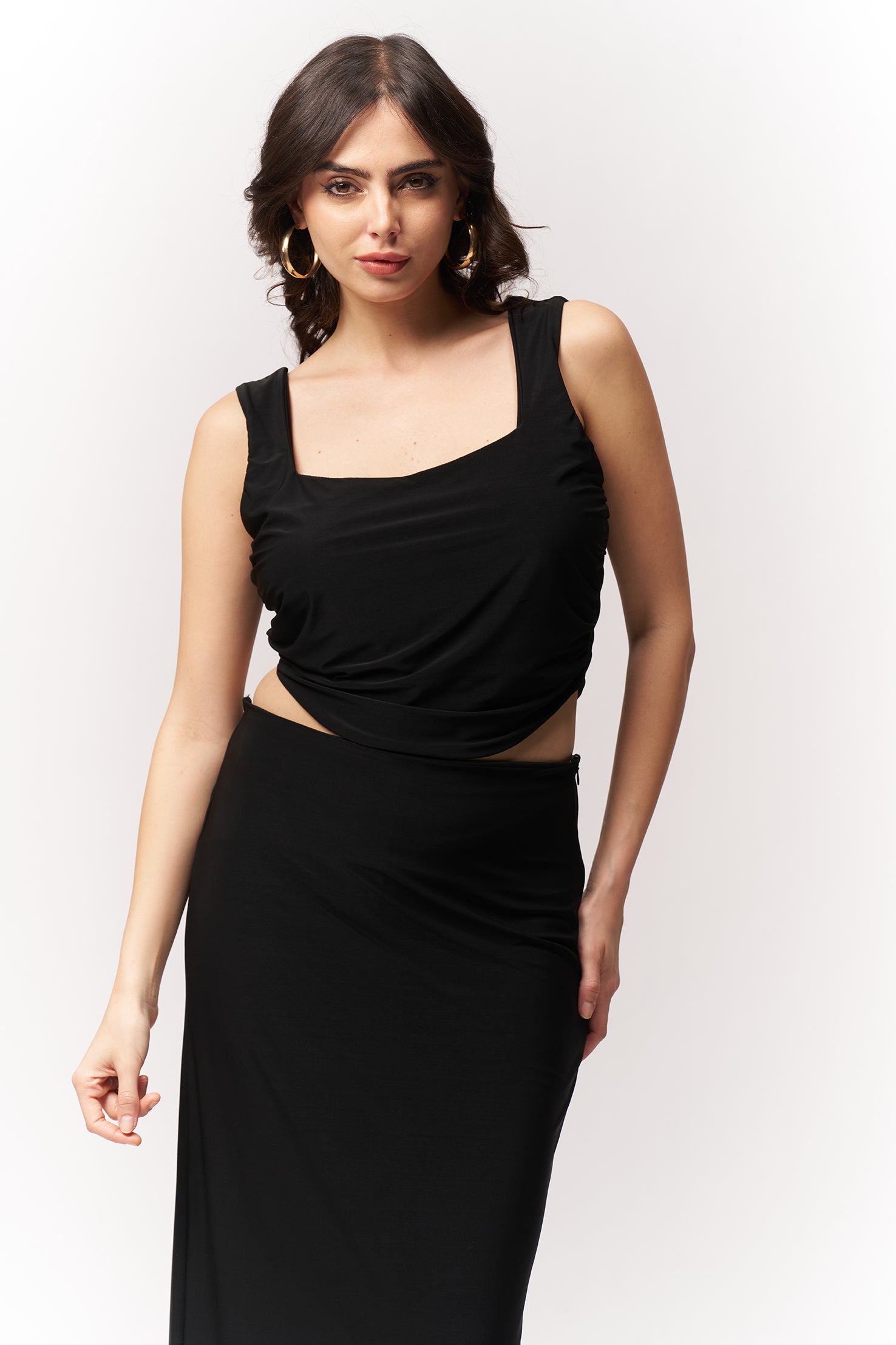 Two Piece Back Straps Maxi Dress