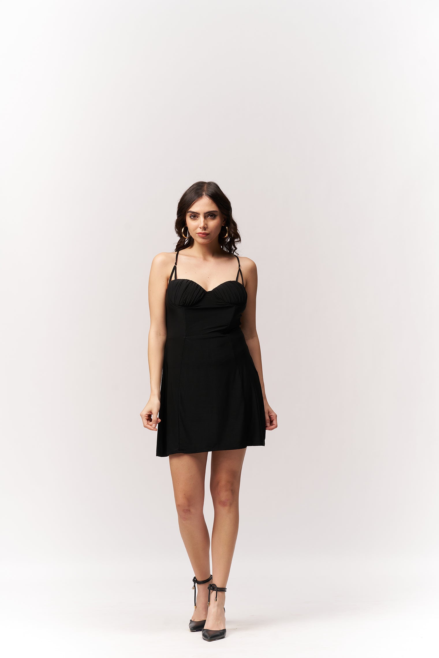 Pleated Bustier Mini Dress
