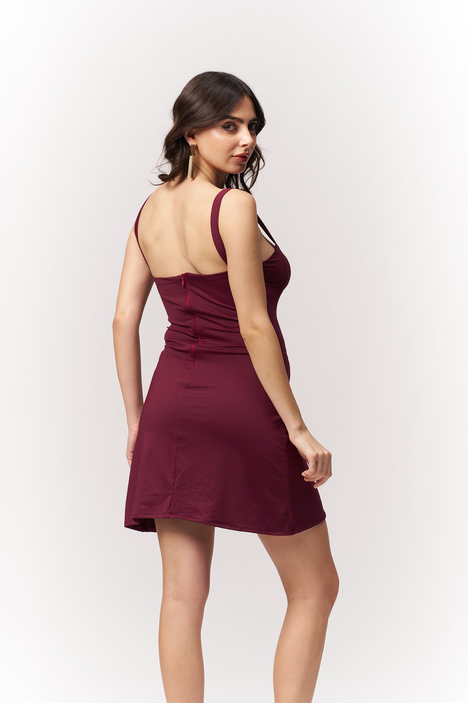 Burgundy Mini Bodycon