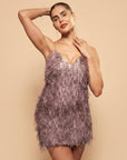 Lumière Feather Fringe Mini Dress