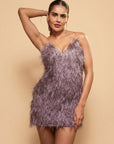 Lumière Feather Fringe Mini Dress
