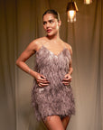 Lumière Feather Fringe Mini Dress