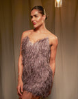 Lumière Feather Fringe Mini Dress