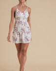 Floral Ruched Strappy Dress
