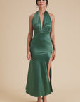 Halter Neck High Slit Gown
