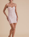 Blush Pink Lace Bustier Dress